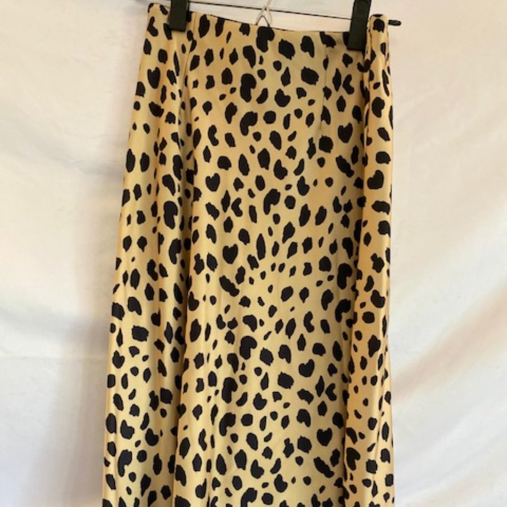Dalmation Print Satin Skirt